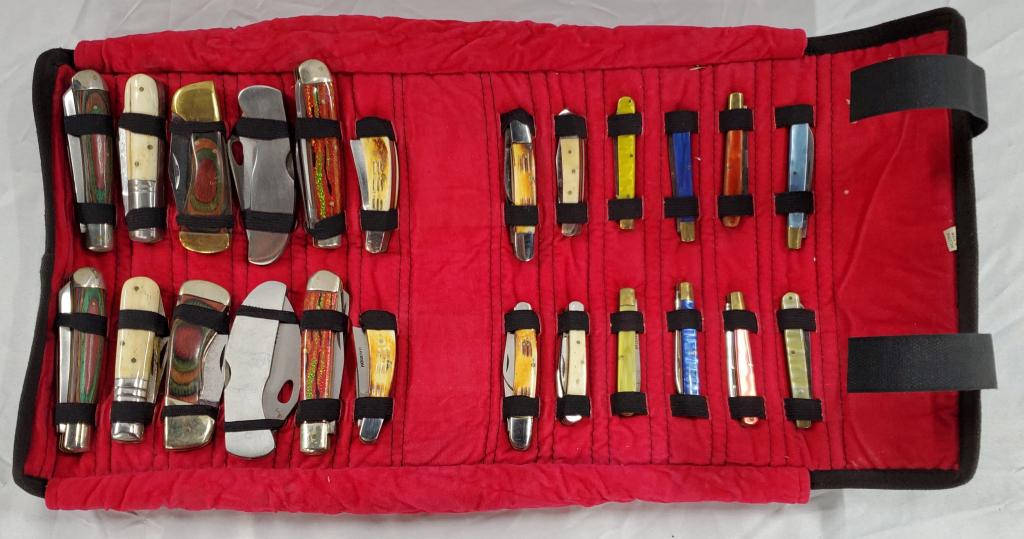 Collection of 24 Pocket Knives in Roll Up Case (1 of 6)