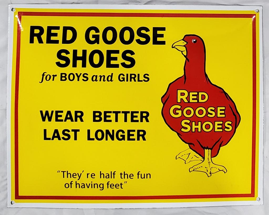 Red Goose Shoes Porcelain Enamel Metal Sign (1 of 4)