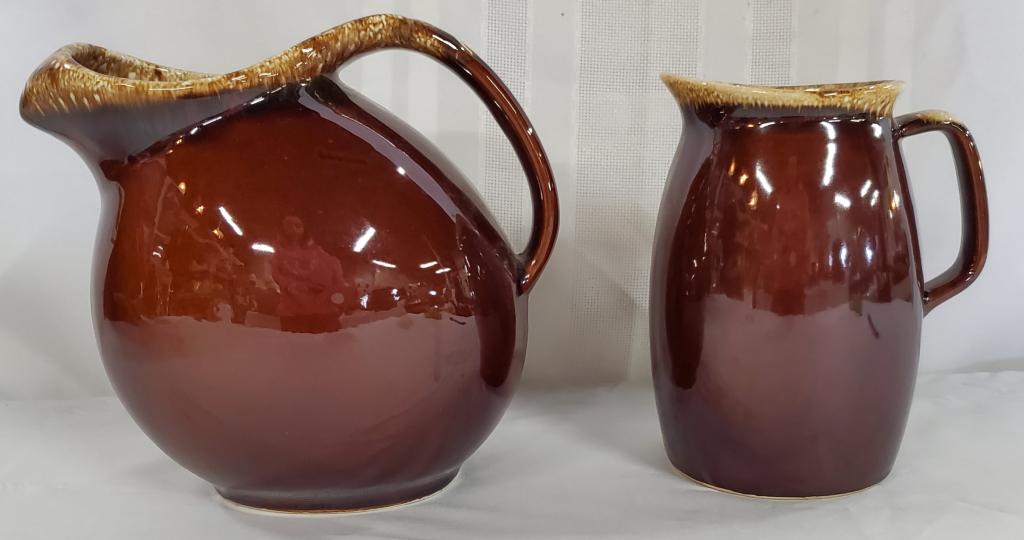 2 Hull Brown Dip Pottery Hull Pitchers (1 of 8)