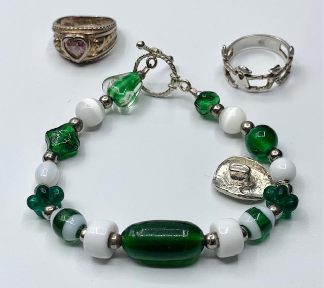 2 Sterling Rings and Bracelet with Sterling Beads (1 of 13)