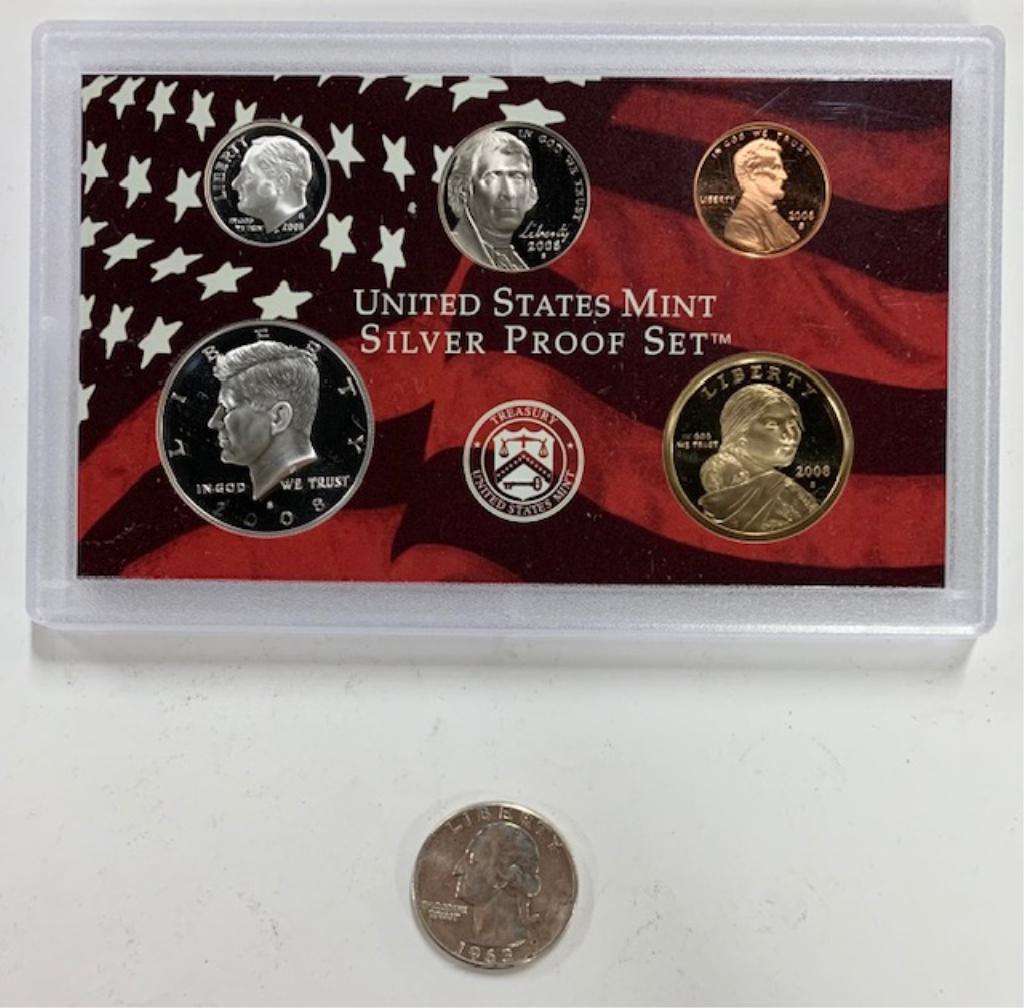 2008 US Silver Proof Set and 1963 Silver Quarter (1 of 7)