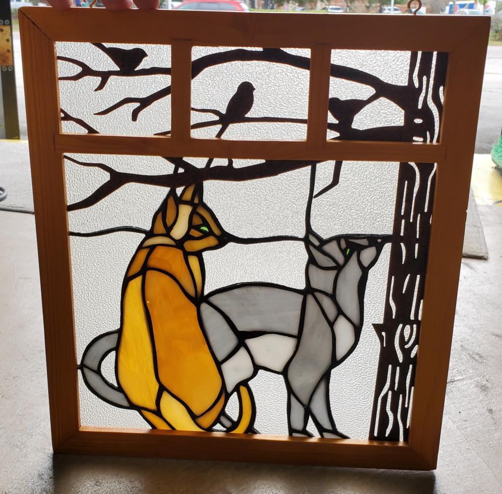 12" Cat Stained Glass Window Sun Catcher (1 of 6)