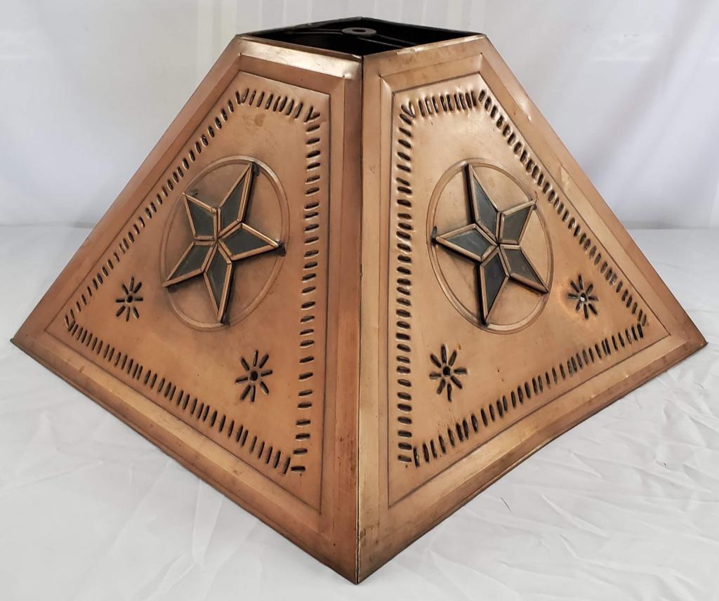Copper Look Tin Pierced Lamp Shade (1 of 4)