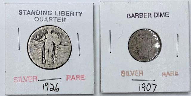 1926 Standing Liberty Quarter/1907 Barber Dime (1 of 7)