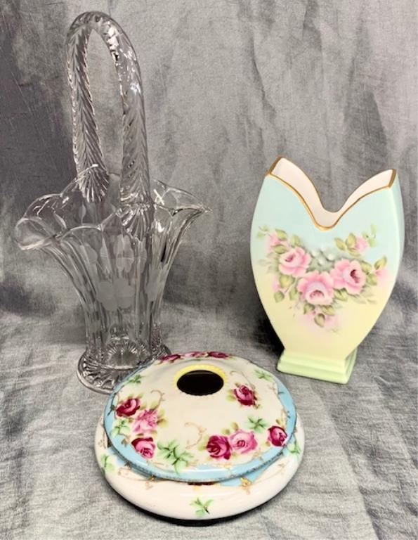 Nippon Hair Pin Receiver-Glass Basket- Vase (1 of 15)