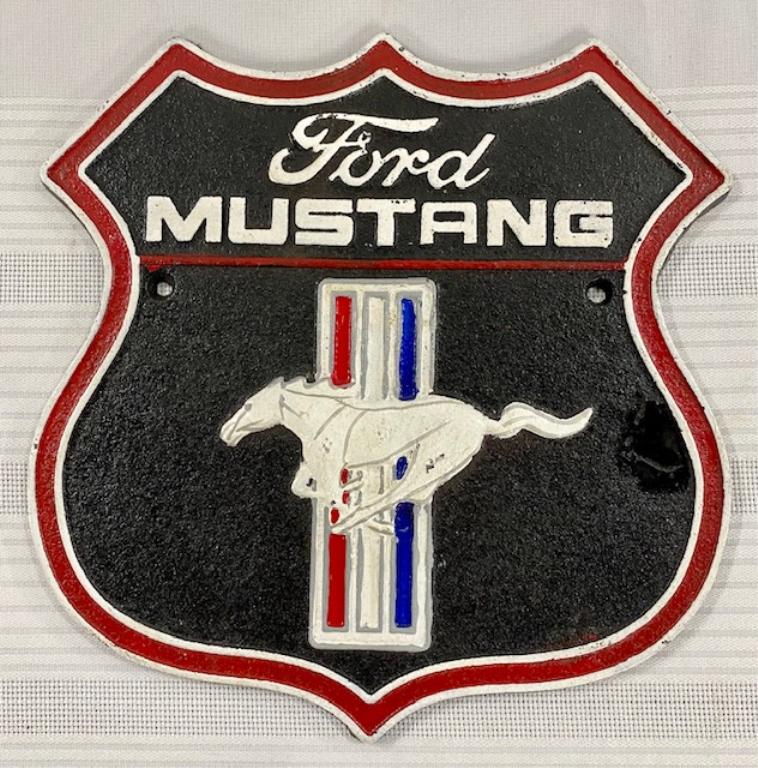 Cast Iron Ford Mustang Sign (1 of 4)