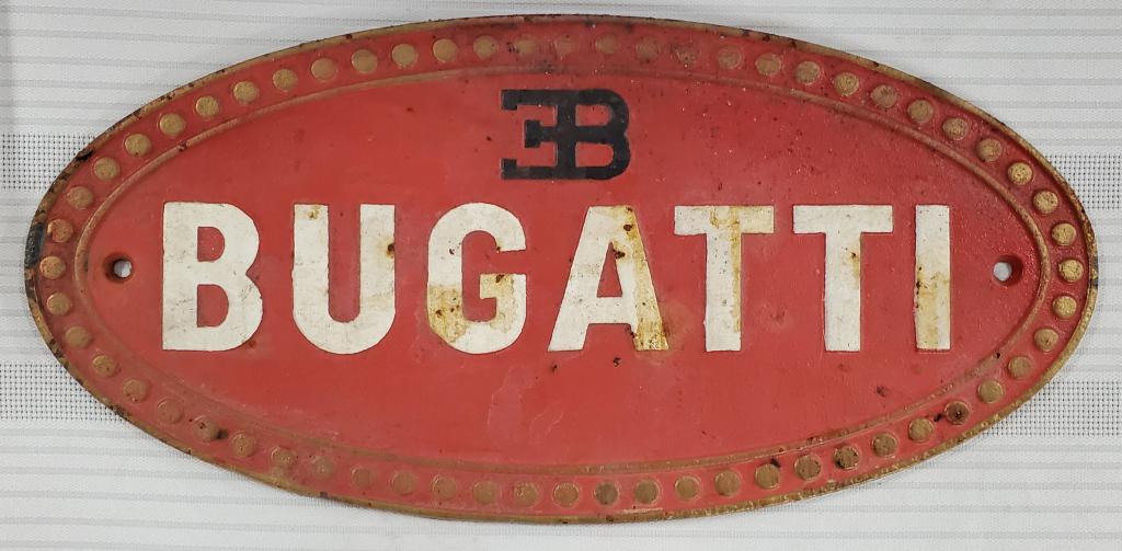 Cast Iron Bugatti Oval Sign (1 of 3)