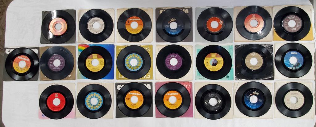 22 Assorted Used 45 RPM Records (1 of 6)