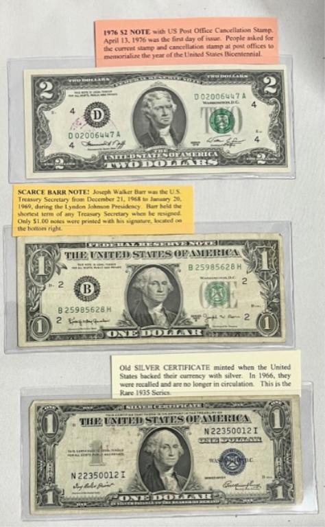 Silver Certificate/Barr Note/1976 $2 Note (1 of 9)