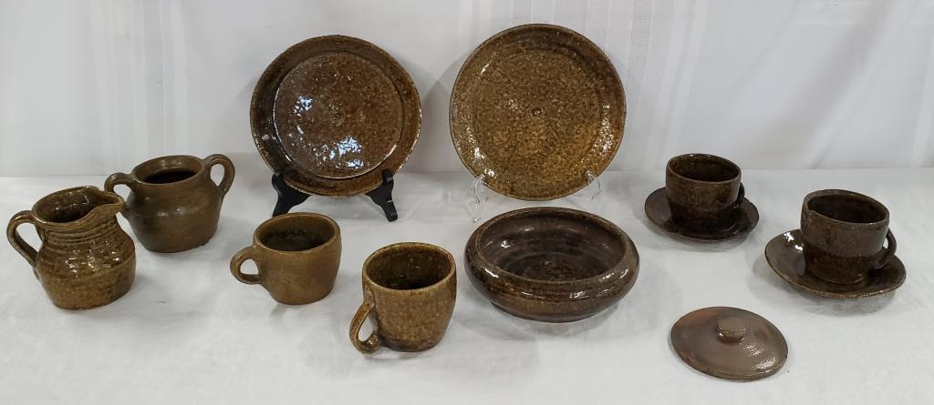 12 Pcs of Assorted Vintage Brown Stoneware (1 of 8)