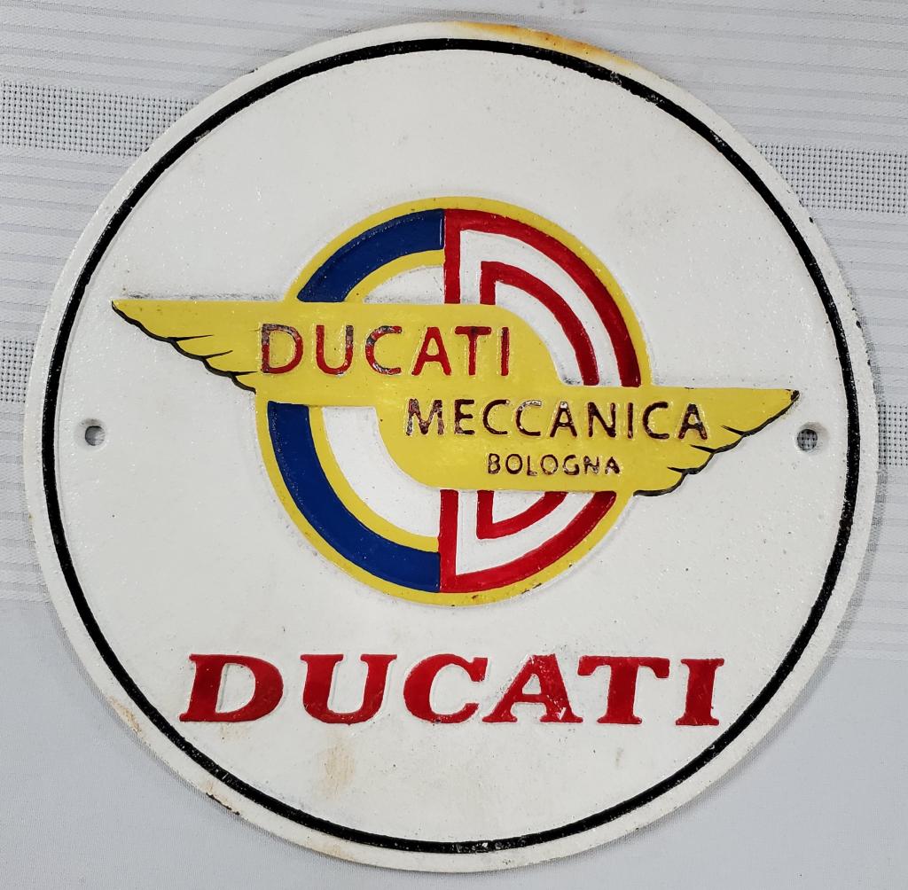 Cast Iron Ducati Meccanica Bologna Sign (1 of 3)