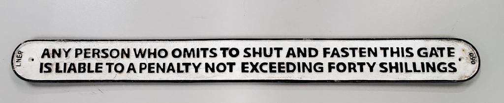 38" Cast Iron Gate Sign (1 of 3)