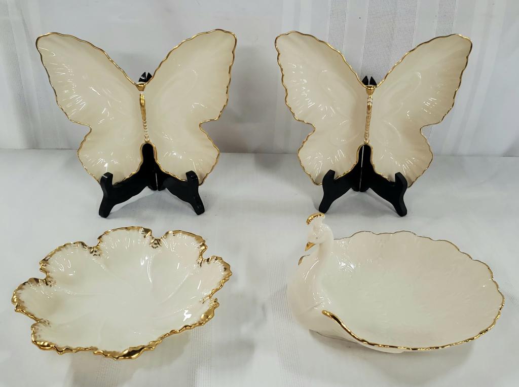Lenox Butterfly's, Peacock, and Leaf Dishes (1 of 8)