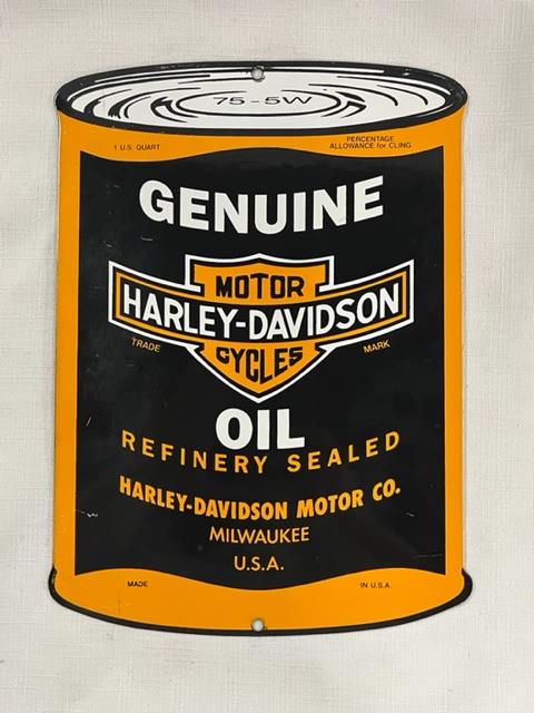 Metal Harley Davidson Oil Advertising Sign (1 of 3)