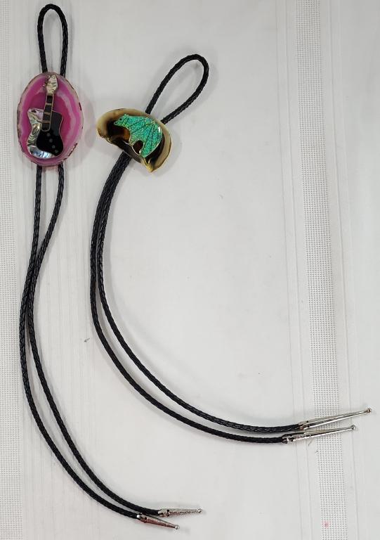 2 Bolo Ties with Stone Accents. (1 of 6)