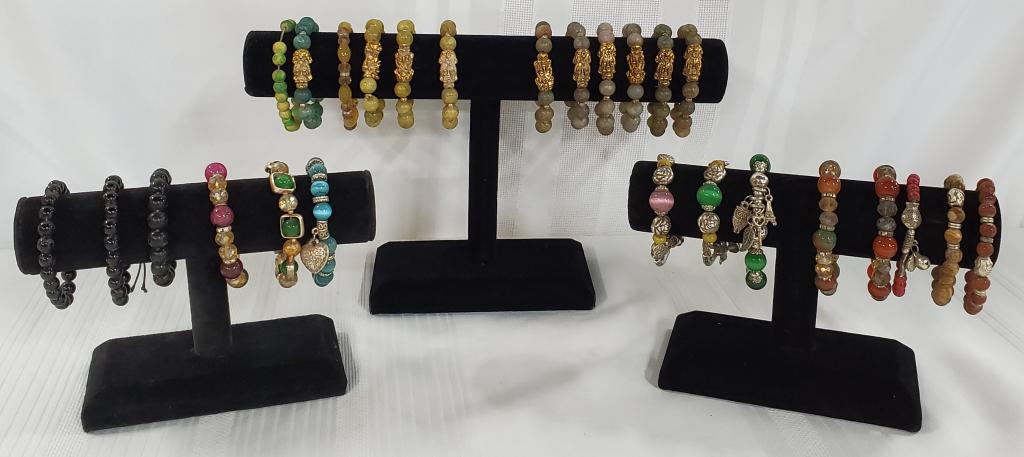 Beaded Bracelets: Assorted beaded bracelets. 208-24