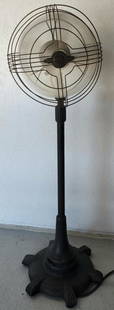 1940's General Electric Vortalex? Pedestal Fan: 1940's General Electric Vortalex? Floor Pedestal Fan. Cast Iron Base. Art Deco Look. Apx. 12" Fan Blade Diameter. Blades are painted. Works. Photo's are considered part of the description and