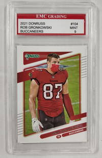 2021 Rob Gronkowski Graded Donruss Card: 2021 Rob Gronkowski Graded Donruss Card. Tampa Bay Buccaneers. Rob has a mask on. In Hard Plastic Protective Case. Photos are considered part of the description and condition.