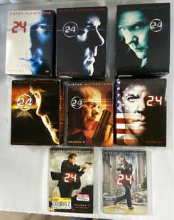 Full 8 Season DVD Collection of "24" .: Full 8 Season DVD Collection of "24". Kiefer Sutherland. Seasons 1 thru Final Season 8. Photo's are considered part of the description and condition.