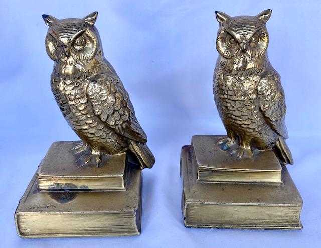 Pair of Brass Owl Bookends (1 of 5)