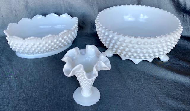 3 Pieces of Fenton Hobnail Milk Glass (1 of 14)