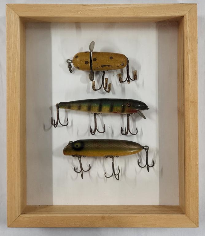 antique fishing lure boxes Old Lures Wooden Storage Box Vintage Old Bait And Tackle