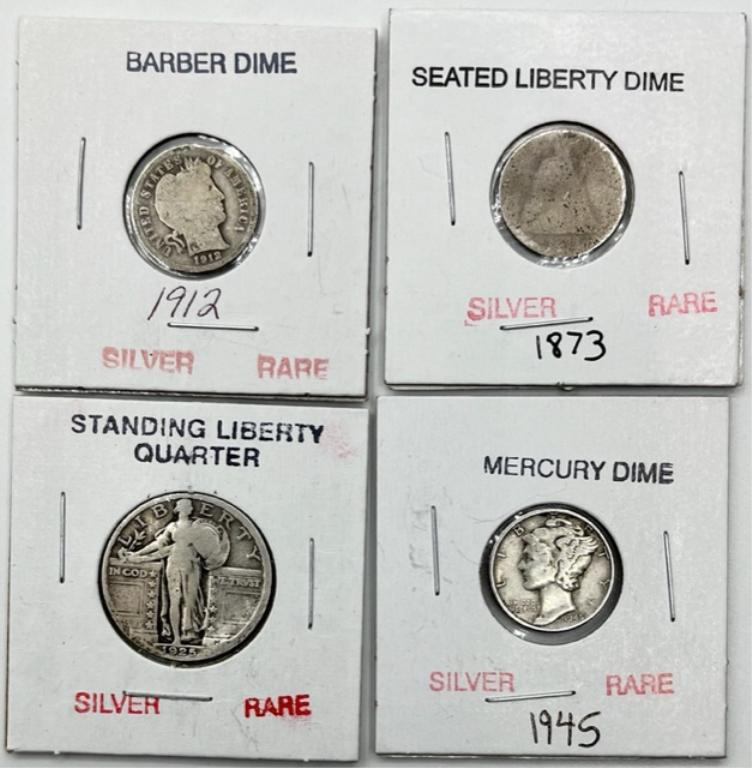 3 Silver Dimes & Silver Quarter (1 of 9)