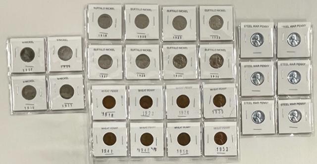 Buffalo & V-Nickels & Wheat & Steel Pennies (1 of 9)