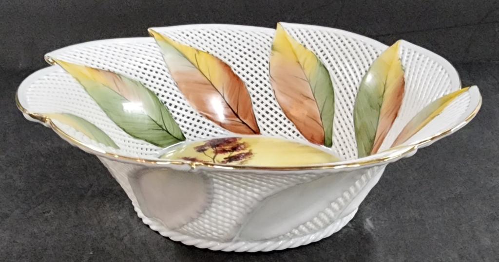 MOGA Hand Painted Bowl with Leaves (1 of 4)