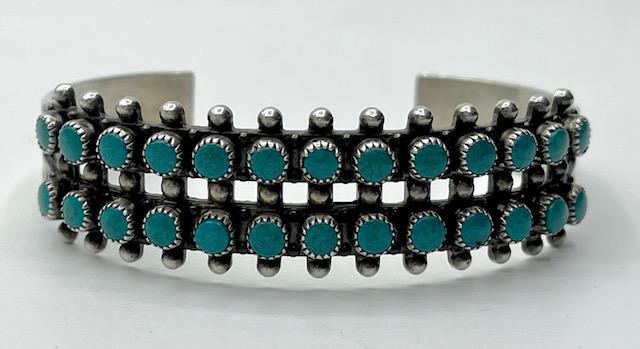 Sterling Cuff Bracelet with Turquoise. (1 of 7)