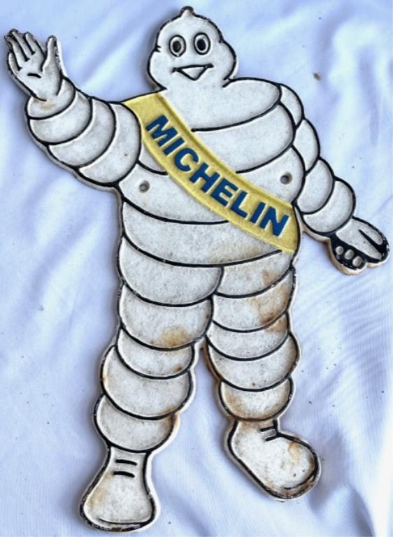 Cast Iron Michelin Man Sign (1 of 2)