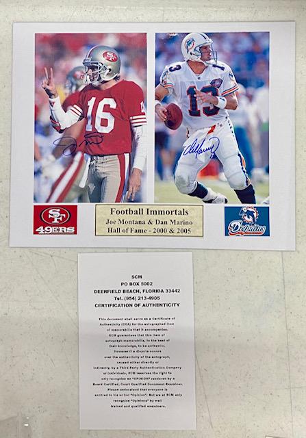 Marino/Montana Signed Photo   COA (1 of 4)