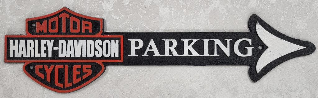 Cast Iron Harley Davidson Parking Sign (1 of 3)
