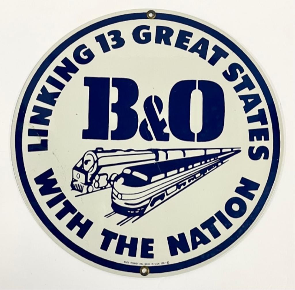 Andy Rooney Enameled "B&O RR Sign" 1987 (1 of 6)