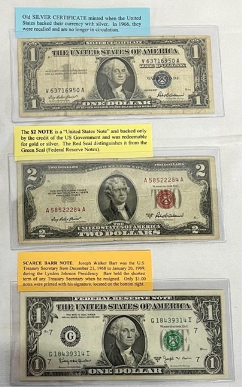 Silver Certificate, $2 Note, Scarce Barr Note (1 of 12)