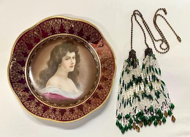 Painted Porcelain Plate and Beaded Pulls (1 of 9)