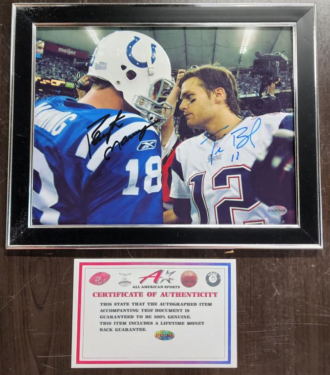 Signed Peyton Manning & Tom Brady Photo  COA (1 of 4)