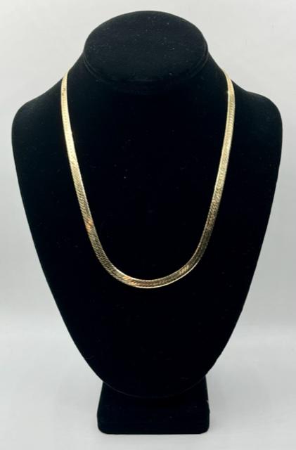 14k Gold Herringbone Necklace  20g (1 of 9)