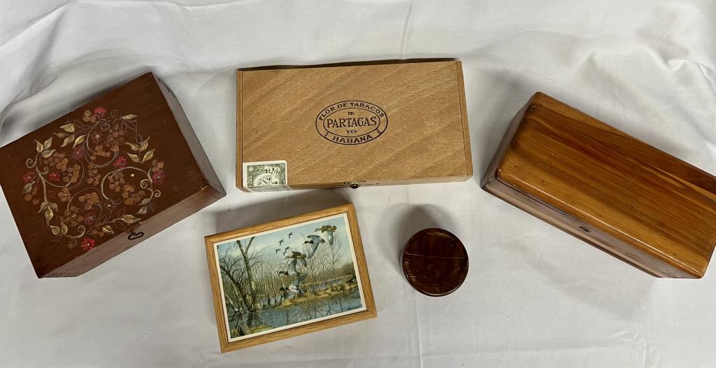 Collection of 5 Collectible Wood Boxes (1 of 9)