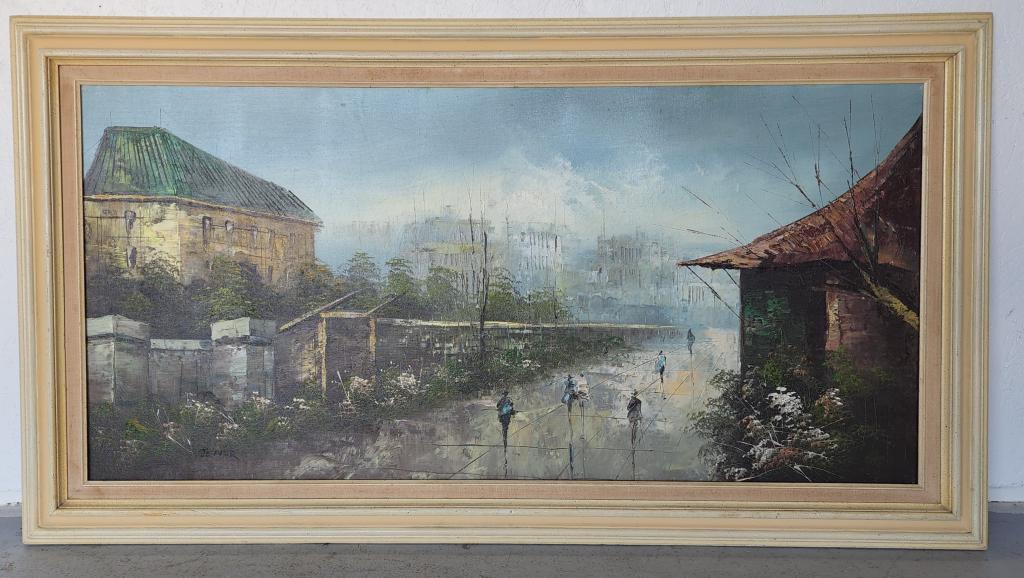 Lg. 55" Framed Oil Painting Signed Jenner (1 of 5)