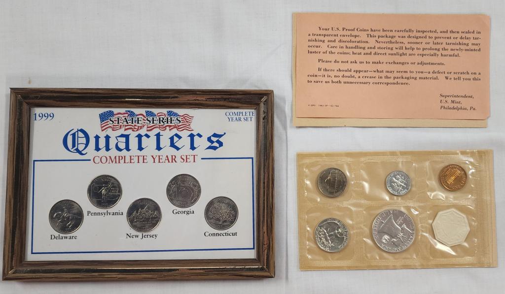 1962 Proof Set and 1999 Quarters Set (1 of 6)