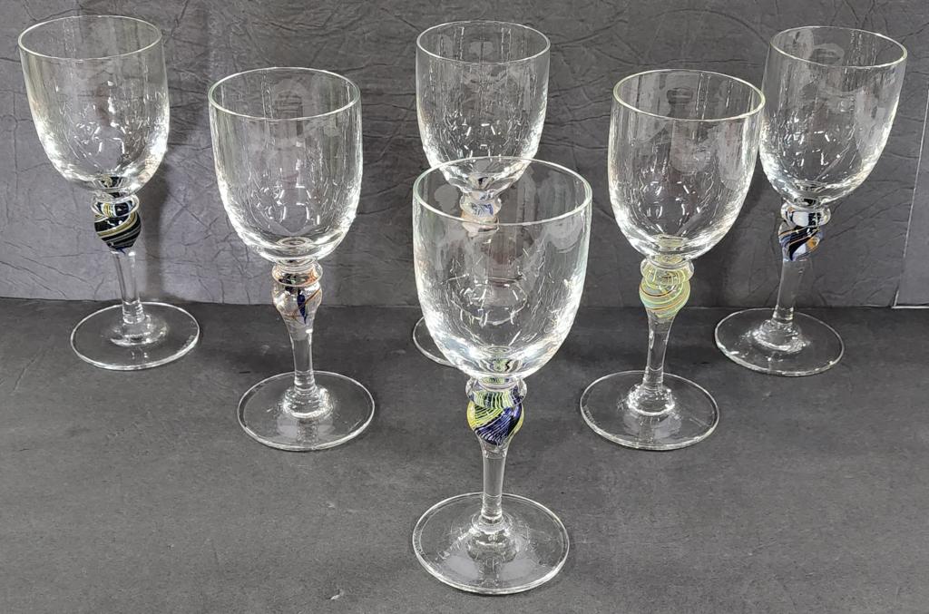 6 Steven Maslach Signed Art Glass Stems (1 of 6)