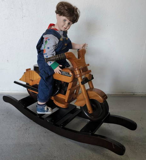 Harley Davidson Wooden Rocker Riding Horse
