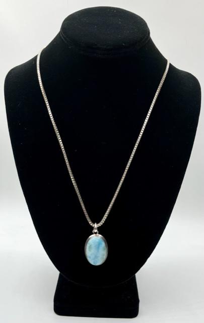 Heavy Sterling Box Chain With Pendant (1 of 8)