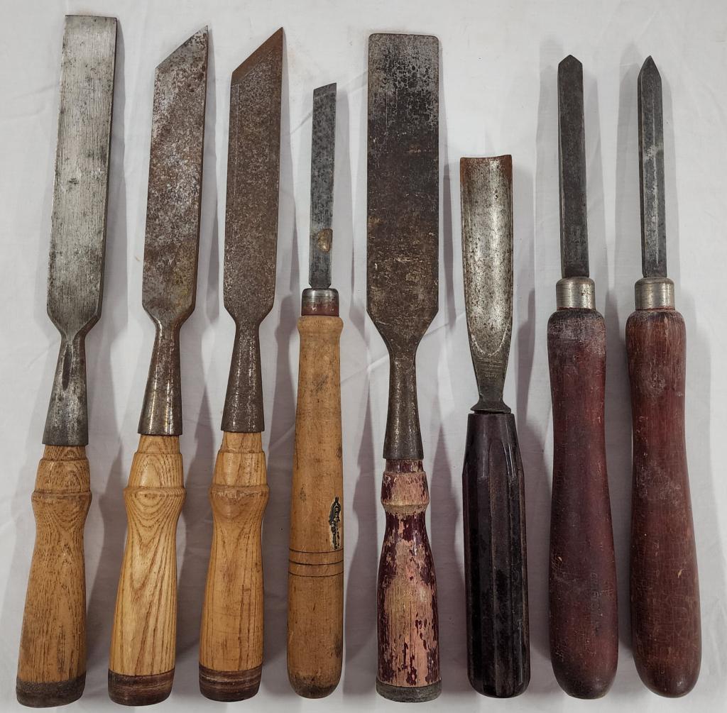 Lot (8) of Assorted Wood Turning Tools (1 of 10)