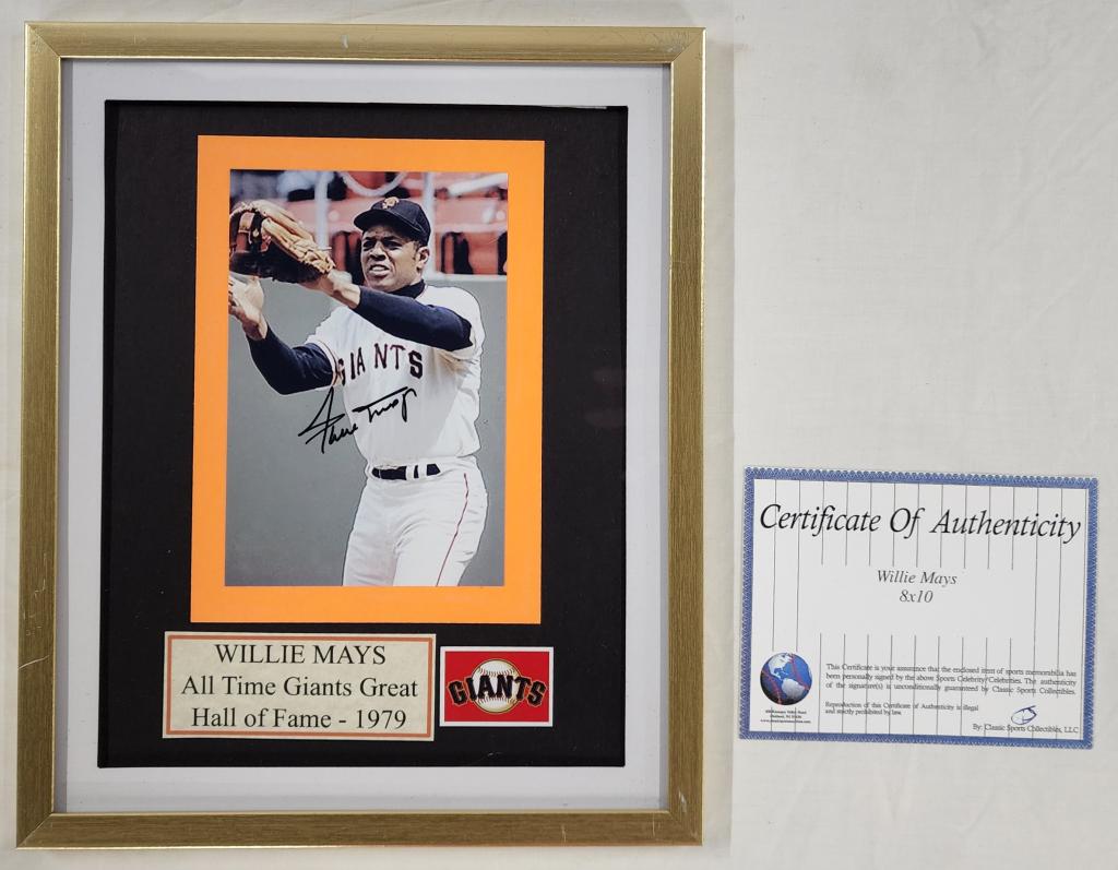 Signed Willie Mays Photo With COA (1 of 3)
