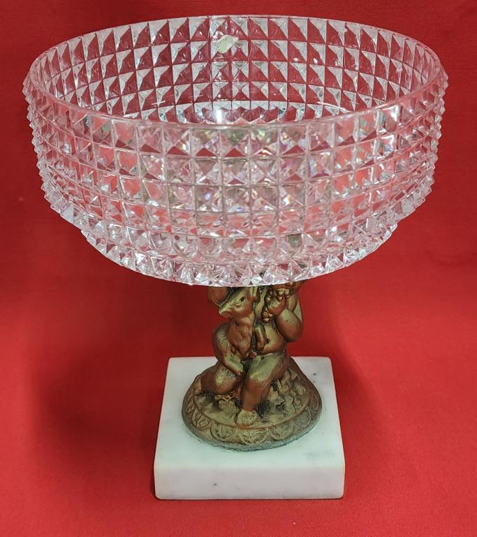 Beautiful Crystal Compote with Marble Base (1 of 7)