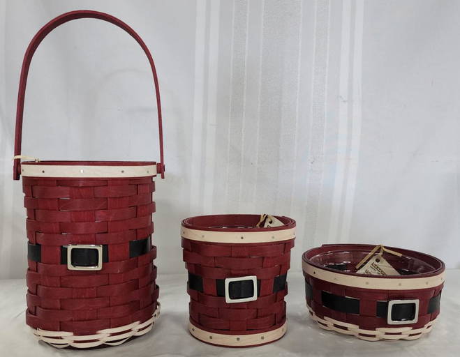 Set Of 3 Longaberger Christmas Baskets