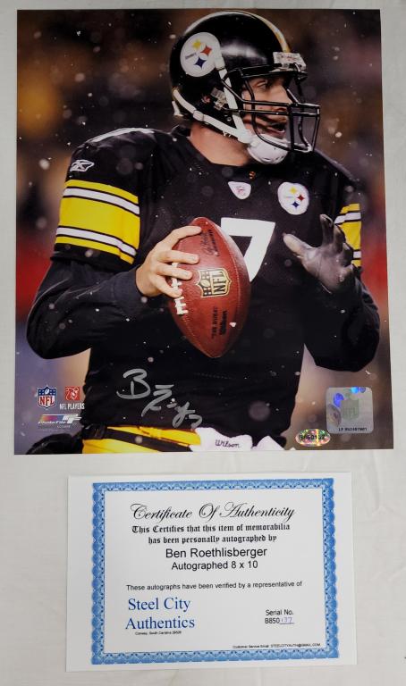 Signed Ben Roethlisberger Photo With COA (1 of 4)
