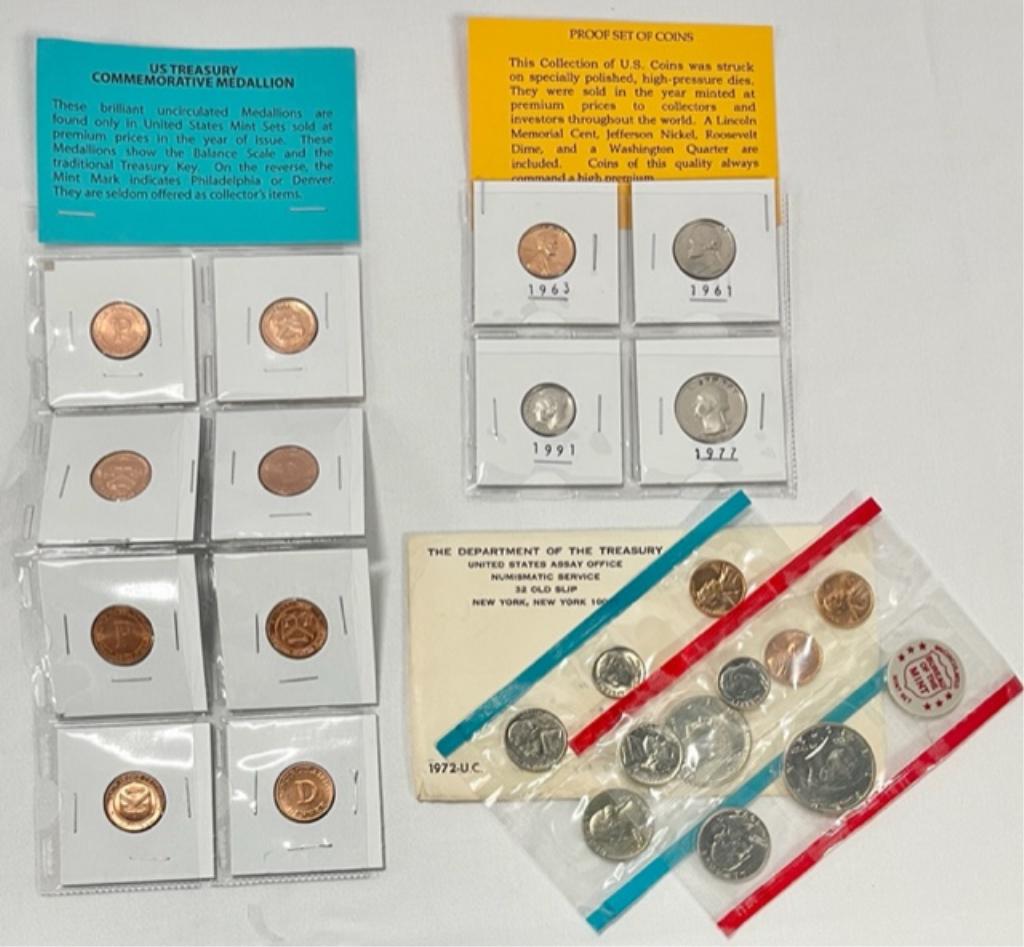 3 Sets Of Collectable Coins And Medallions (1 of 8)